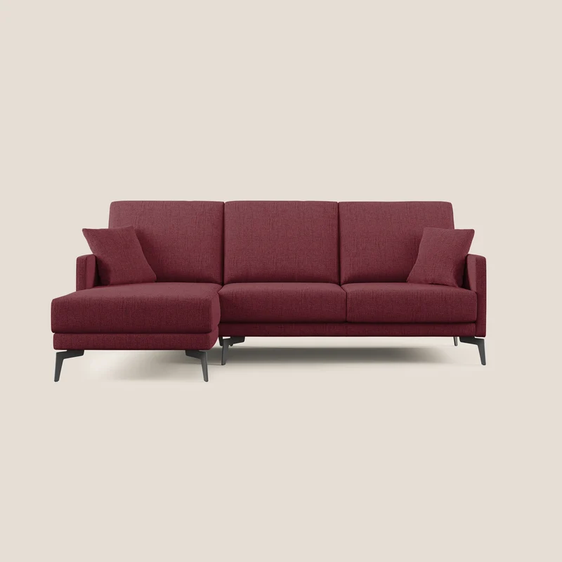 Saturno canapé d'angle moderne en tissu doux imperméable T03 rouge