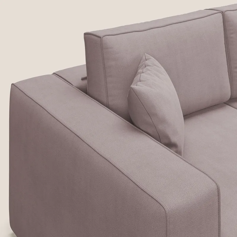 Morfeo Canapé avec 3 assises extractibles en tissu doux imperméable T02 rose