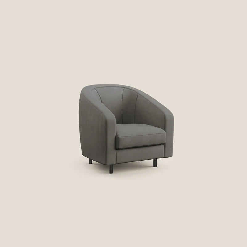 Pandora Fauteuil en tissu doux imperméable T02 gris