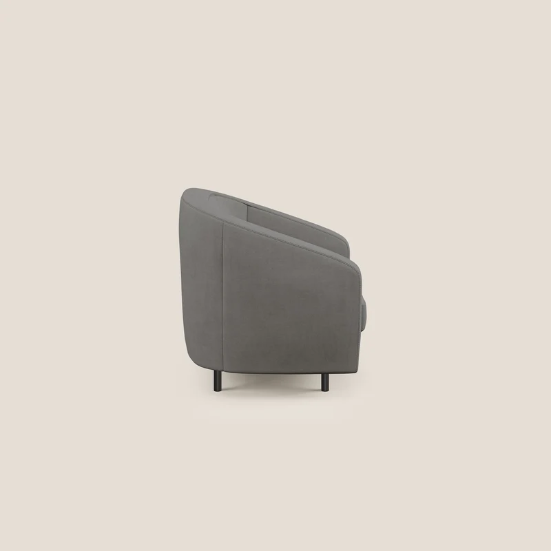 Pandora Fauteuil en tissu doux imperméable T02 gris