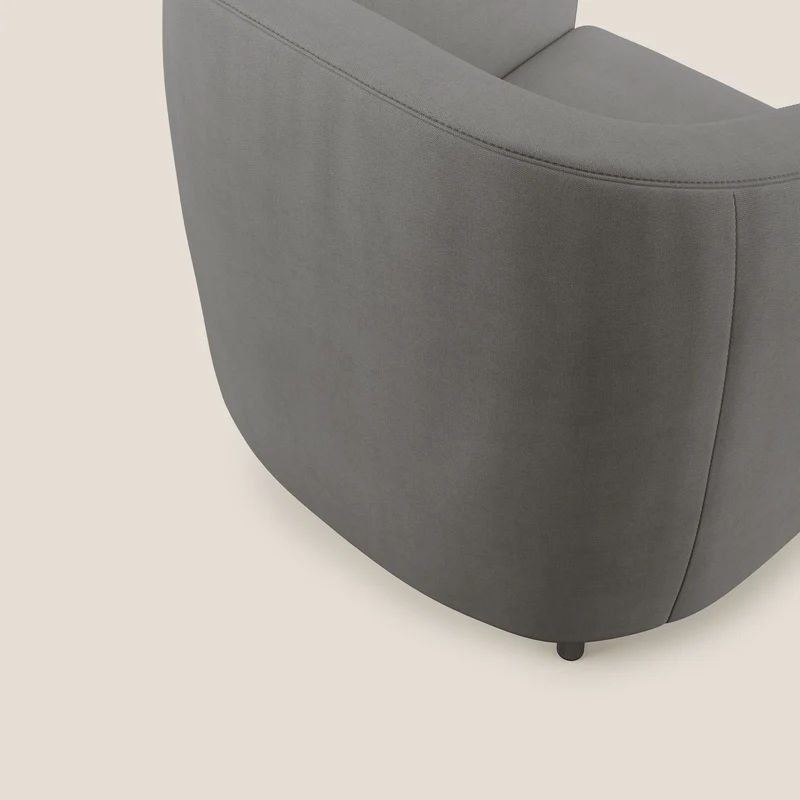Pandora Fauteuil en tissu doux imperméable T02 gris