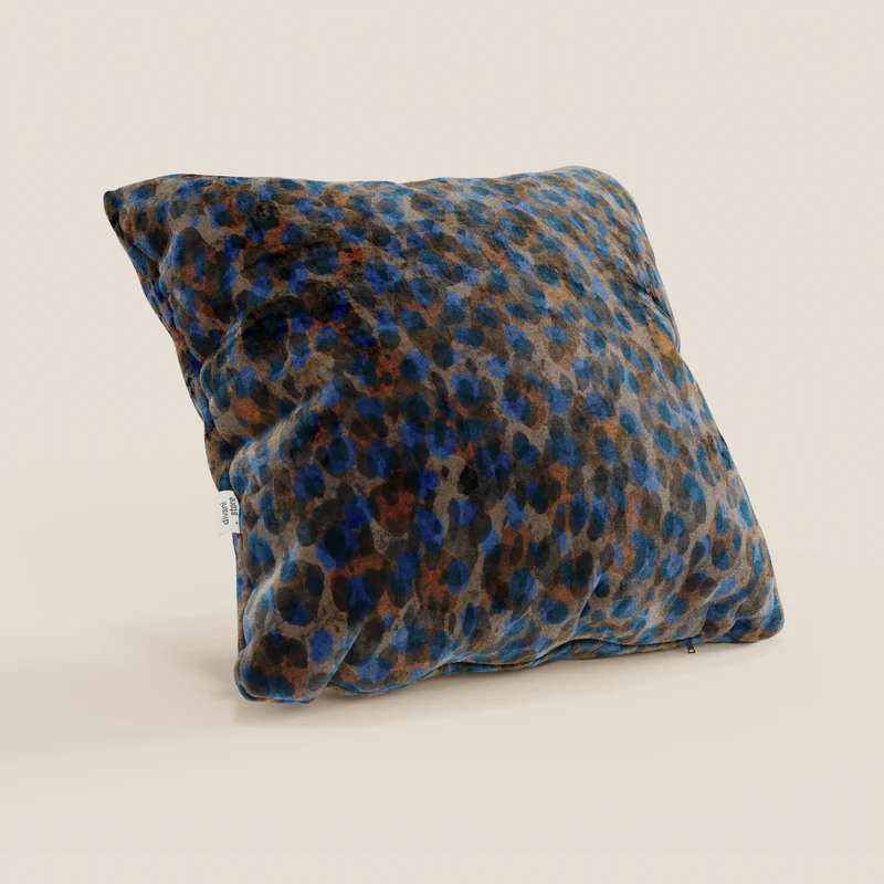 Brush coussins en Velours imperméable bleu