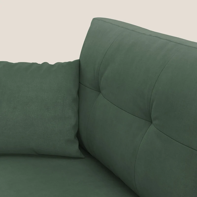 Megan canapé d'angle convertible en microfibre détachable T11 vert