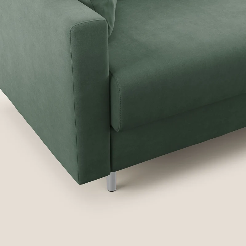 Megan canapé d'angle convertible en microfibre détachable T11 vert