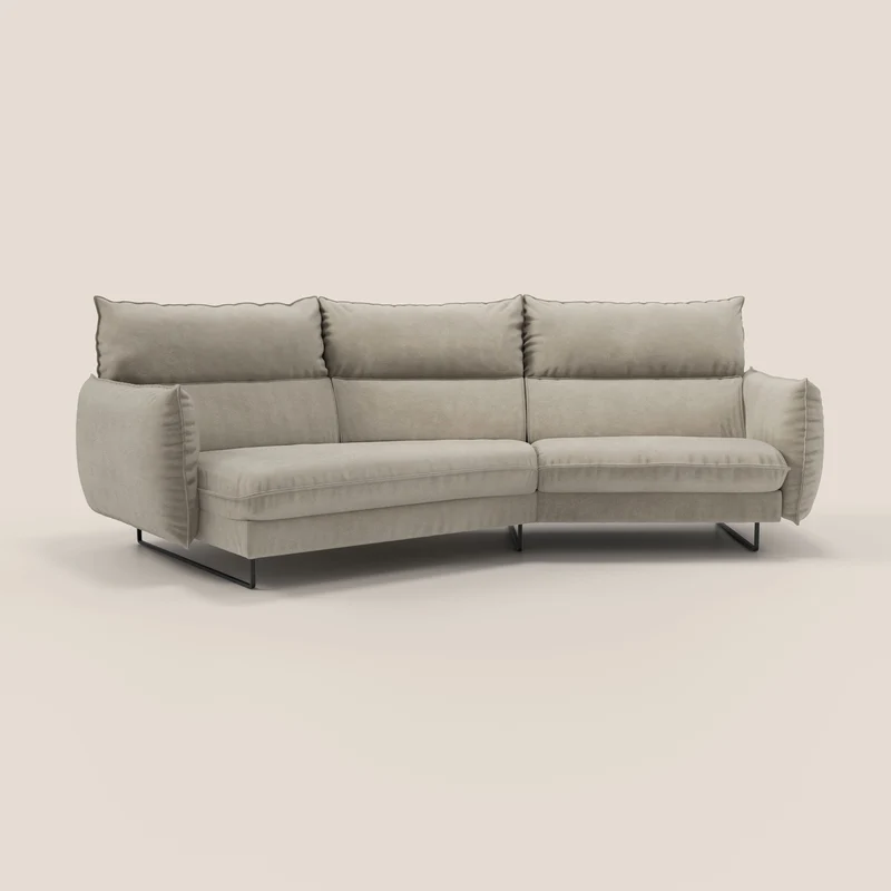 Monamour canapé d'angle au design moderne avec option relax électrique en microfibre détachable imperméable T11 Taupe tortora