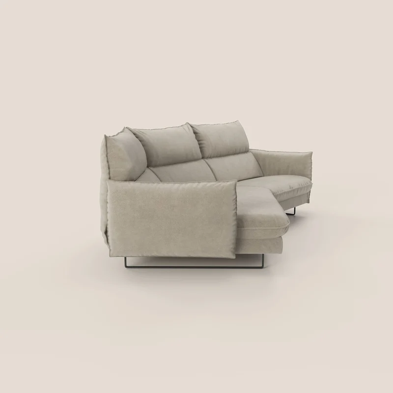 Monamour canapé d'angle au design moderne avec option relax électrique en microfibre détachable imperméable T11 Taupe tortora