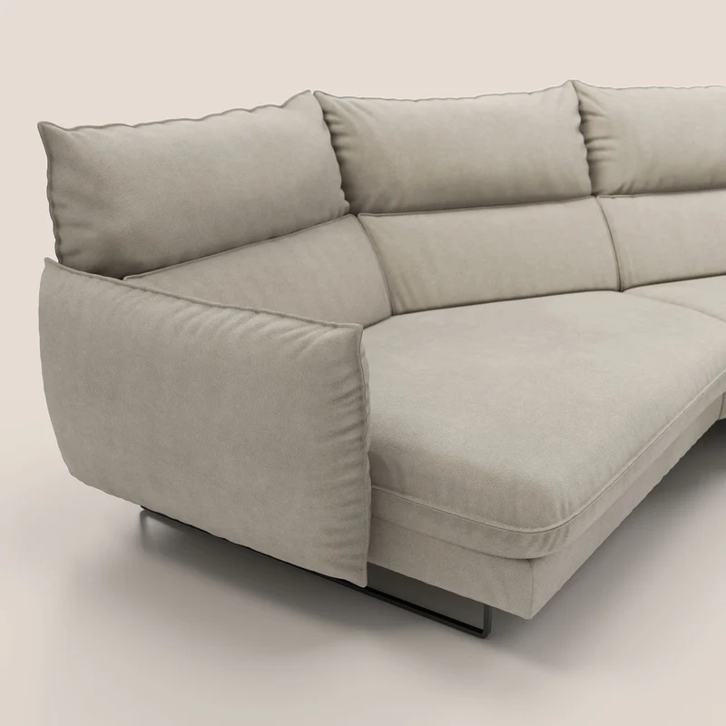 Monamour canapé d'angle au design moderne avec option relax électrique en microfibre détachable imperméable T11 Taupe tortora
