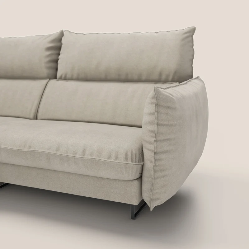 Monamour canapé d'angle au design moderne avec option relax électrique en microfibre détachable imperméable T11 Taupe tortora