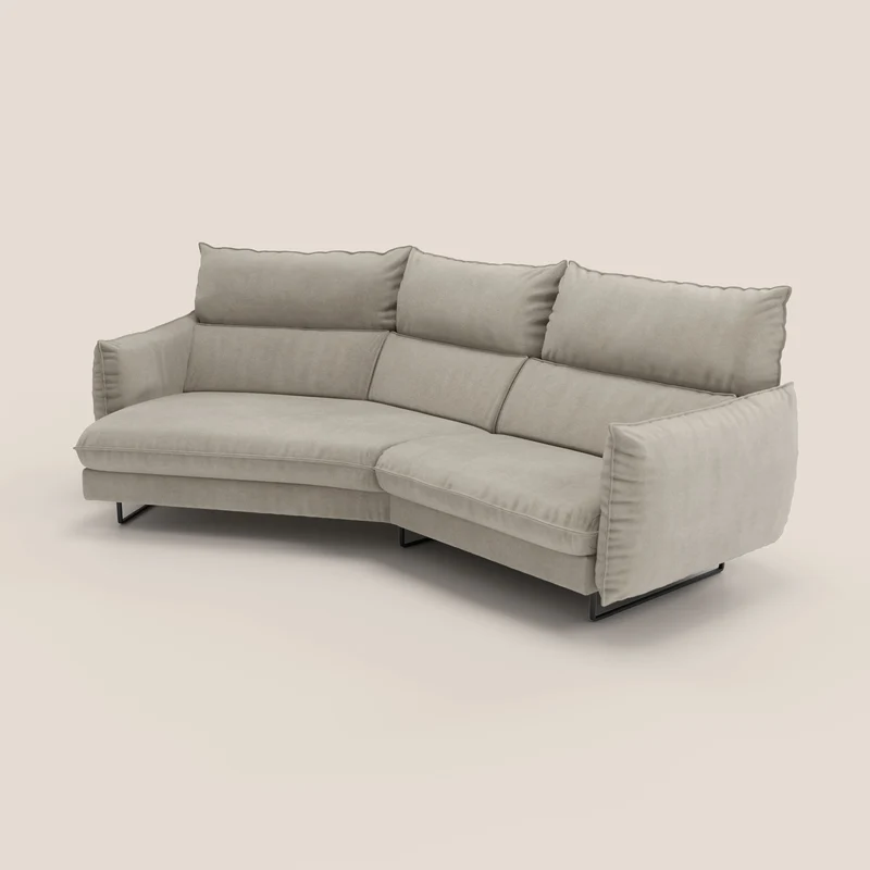 Monamour canapé d'angle au design moderne avec option relax électrique en microfibre détachable imperméable T11 Taupe tortora