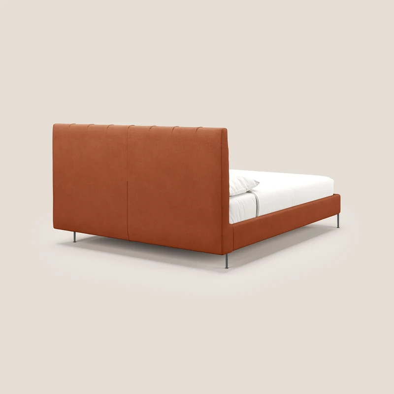 Calliope lit rembourré aux pieds hauts complètement déhoussable en tissu détachable T17 orange