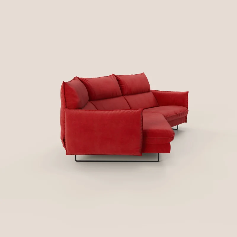 Monamour canapé d'angle au design moderne avec option relax électrique en microfibre détachable imperméable T11 rouge