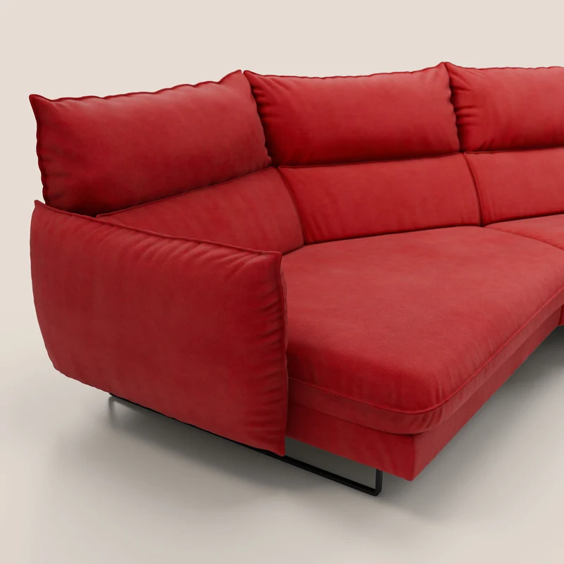 Monamour canapé d'angle au design moderne avec option relax électrique en microfibre détachable imperméable T11 rouge