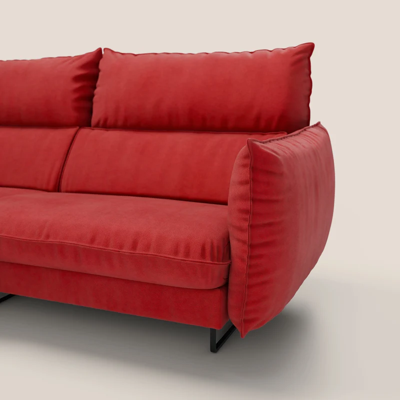 Monamour canapé d'angle au design moderne avec option relax électrique en microfibre détachable imperméable T11 rouge