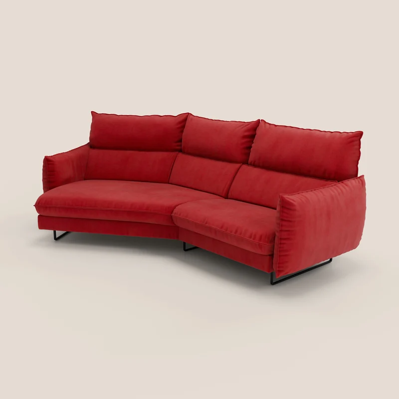 Monamour canapé d'angle au design moderne avec option relax électrique en microfibre détachable imperméable T11 rouge