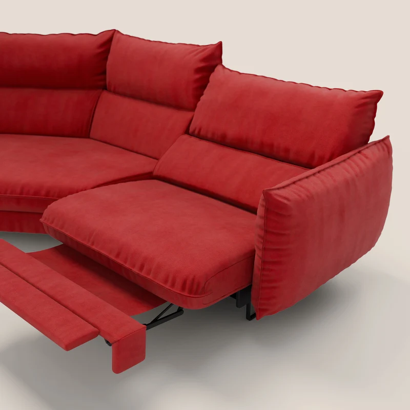 Monamour canapé d'angle au design moderne avec option relax électrique en microfibre détachable imperméable T11 rouge
