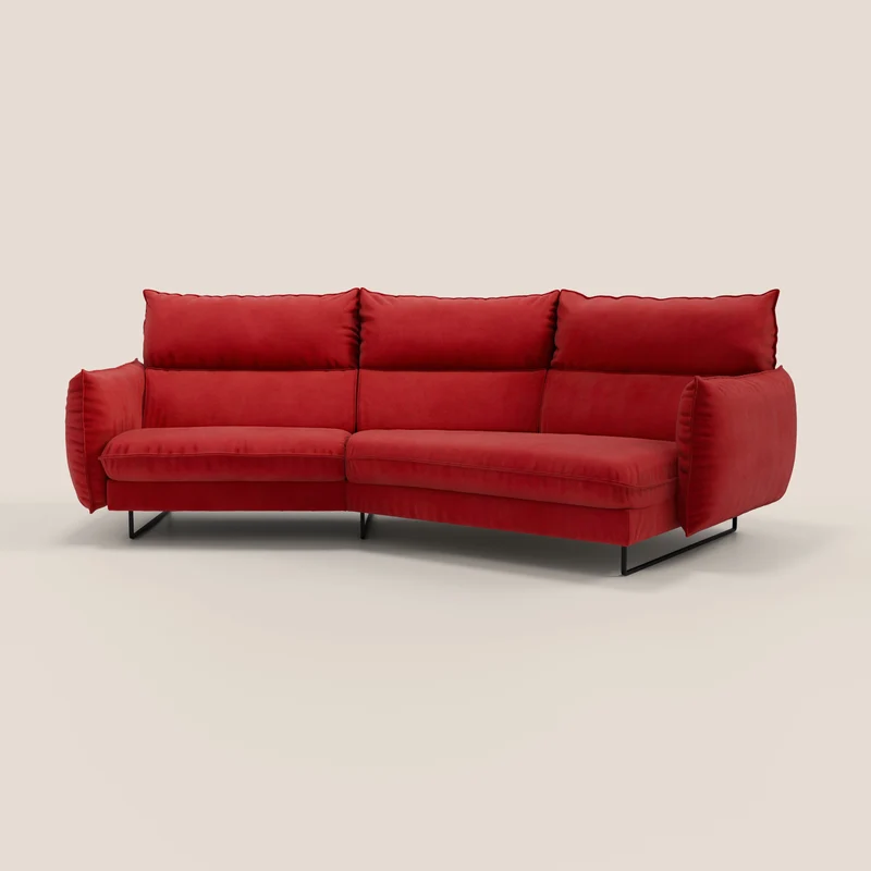 Monamour canapé d'angle au design moderne avec option relax électrique en microfibre détachable imperméable T11 rouge