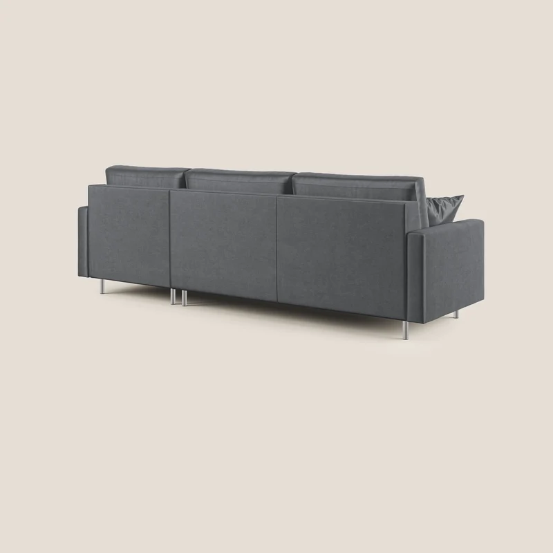 Andromeda canapé-lit d’angle en velours doux imperméable T01 anthracite