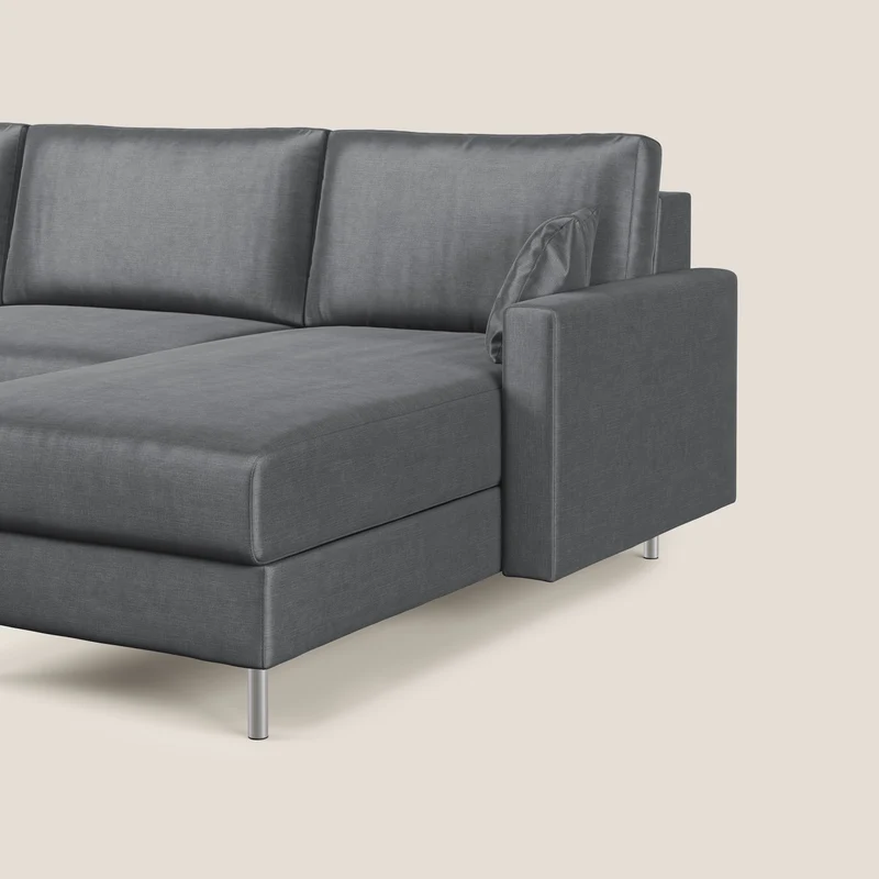 Andromeda canapé-lit d’angle en velours doux imperméable T01 anthracite