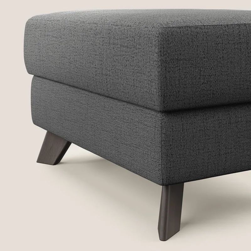 Moon Pouf coffre aux pieds hauts en tissu doux imperméable flammé T03 gris