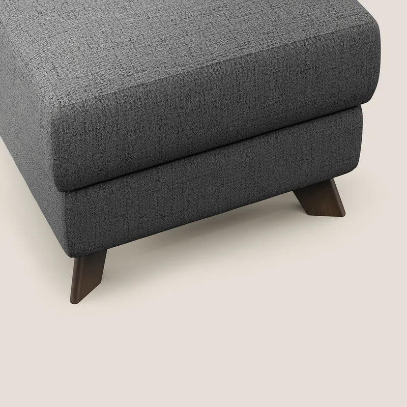 Moon Pouf coffre aux pieds hauts en tissu doux imperméable flammé T03 gris