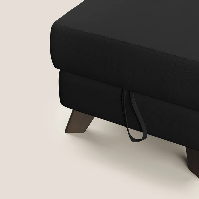 Moon Pouf coffre aux pieds hauts en microfibre imperméable T11 noir