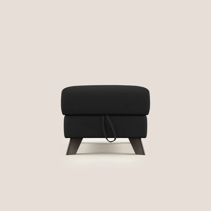 Moon Pouf coffre aux pieds hauts en microfibre imperméable T11 noir
