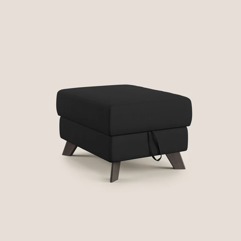 Moon Pouf coffre aux pieds hauts en microfibre imperméable T11 noir