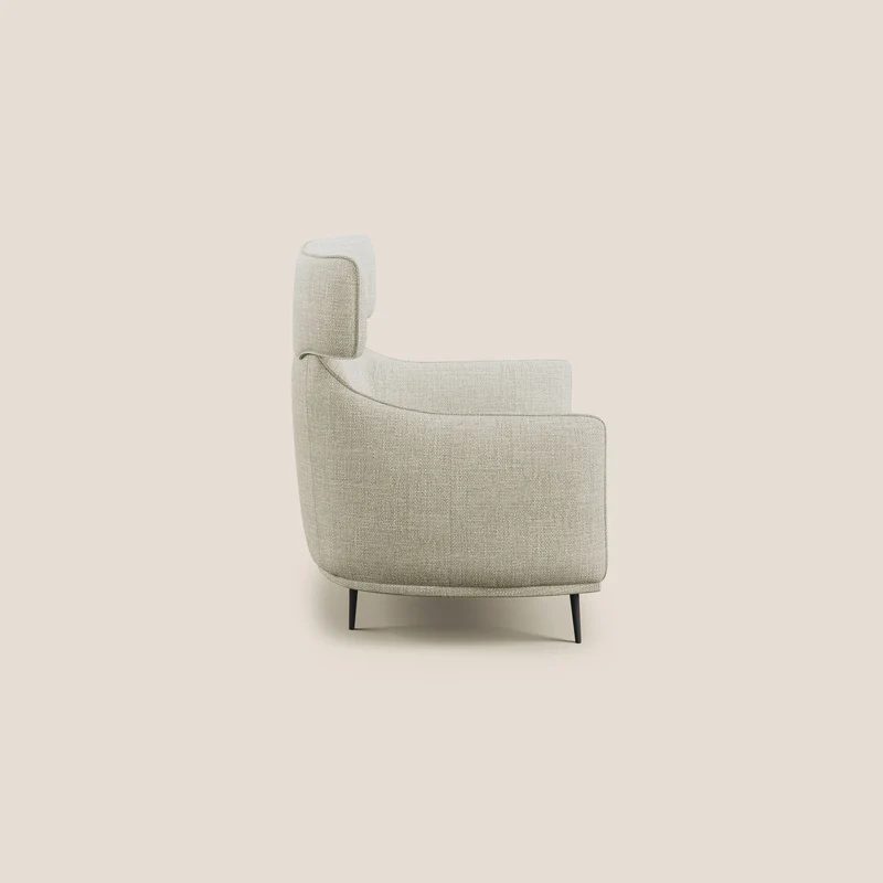 Zelda Fauteuil au design moderne en tissu doux et imperméable T06 crème