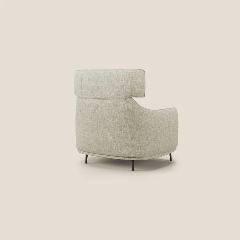 Zelda Fauteuil au design moderne en tissu doux et imperméable T06 crème