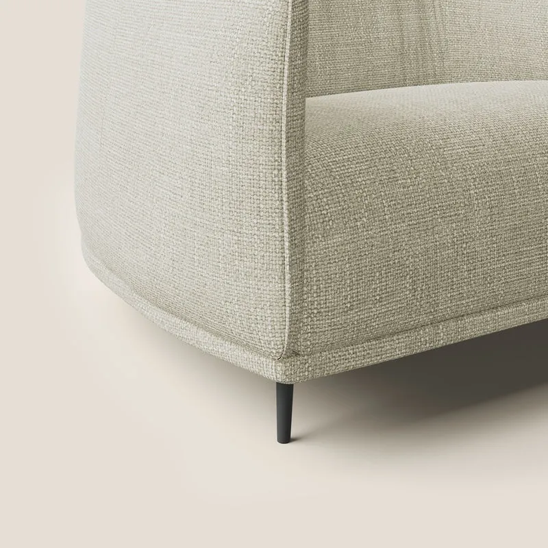 Zelda Fauteuil au design moderne en tissu doux et imperméable T06 crème