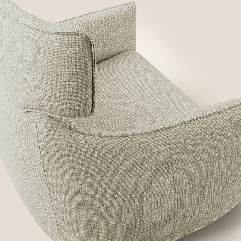 Zelda Fauteuil au design moderne en tissu doux et imperméable T06 crème