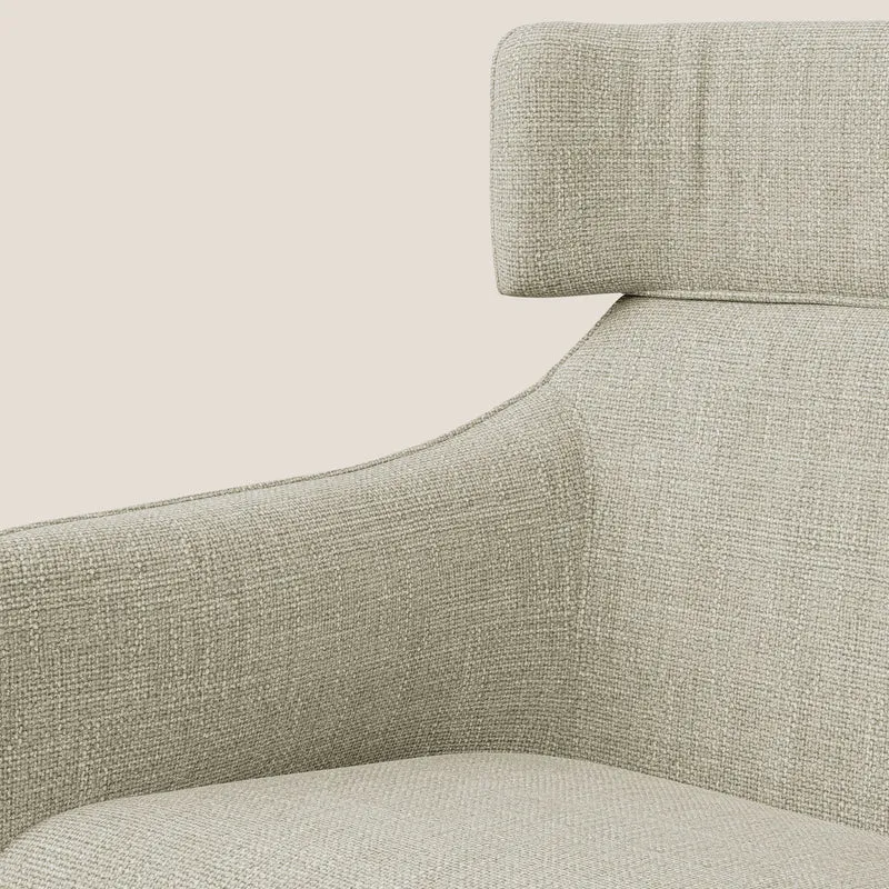 Zelda Fauteuil au design moderne en tissu doux et imperméable T06 crème