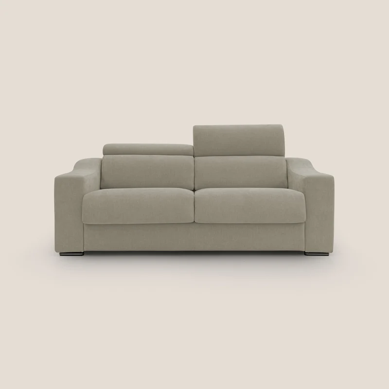 Bomber Canapé convertible matrimonial avec têtières en tissu imperméable T14 Taupe tortora