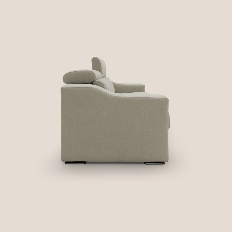 Bomber Canapé convertible matrimonial avec têtières en tissu imperméable T14 Taupe tortora