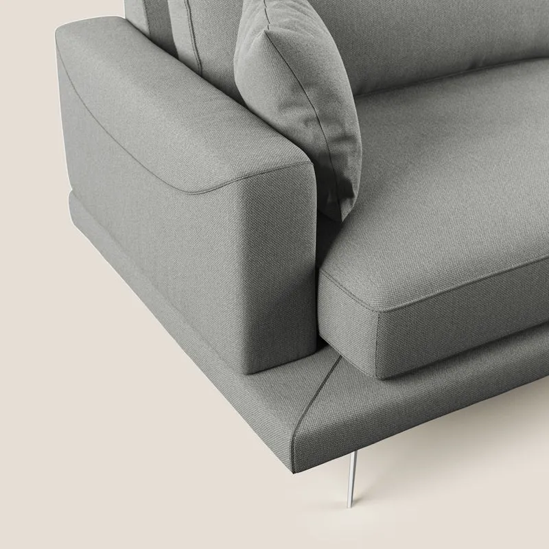 Dorian canapé d'angle moderne en tissu doux anti-tache T05 gris