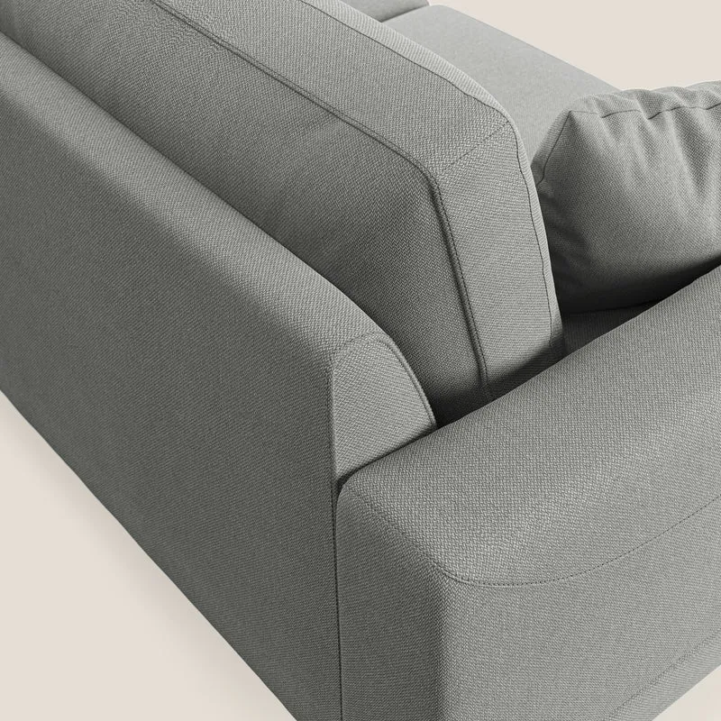 Dorian canapé d'angle moderne en tissu doux anti-tache T05 gris