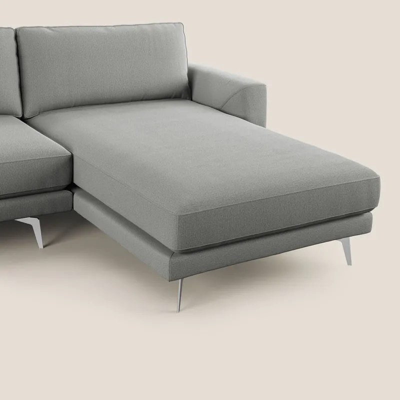 Dorian canapé d'angle moderne en tissu doux anti-tache T05 gris