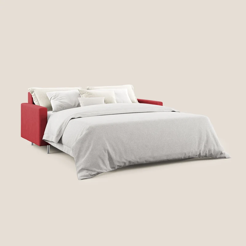 Megan canapé convertible en microfibre détachable T11 rouge