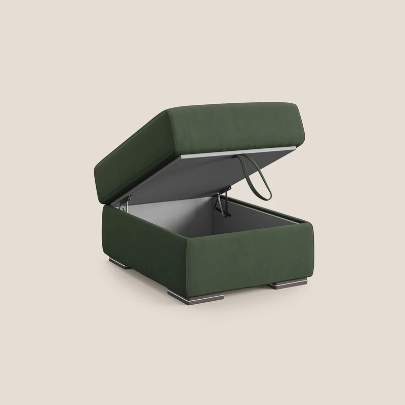 Sun pouf coffre en microfibre détachable T11 vert