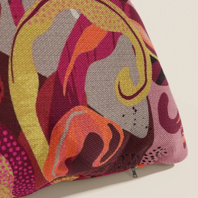 Joy collezione cuscini a fantasie multicolor in tessuto fresco cotone impermeabile rosso