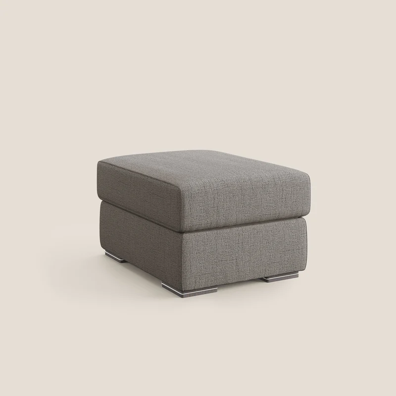 Sun pouf coffre en tissu imperméable flammé T03 taupe