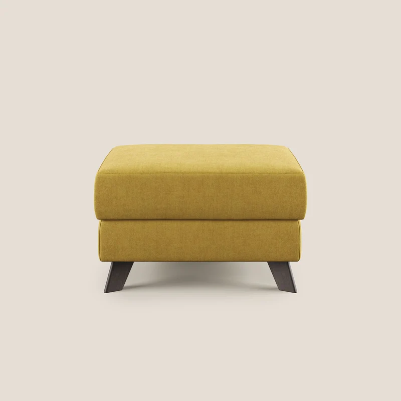 Moon Pouf coffre aux pieds hauts et tissu doux imperméable T02 jaune