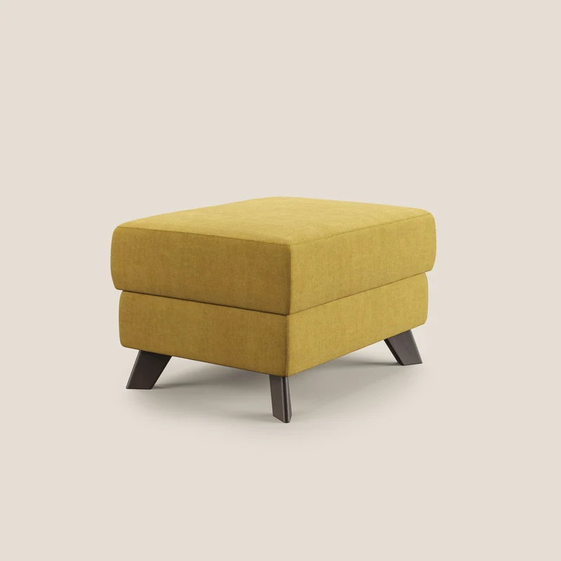Moon Pouf coffre aux pieds hauts et tissu doux imperméable T02 jaune