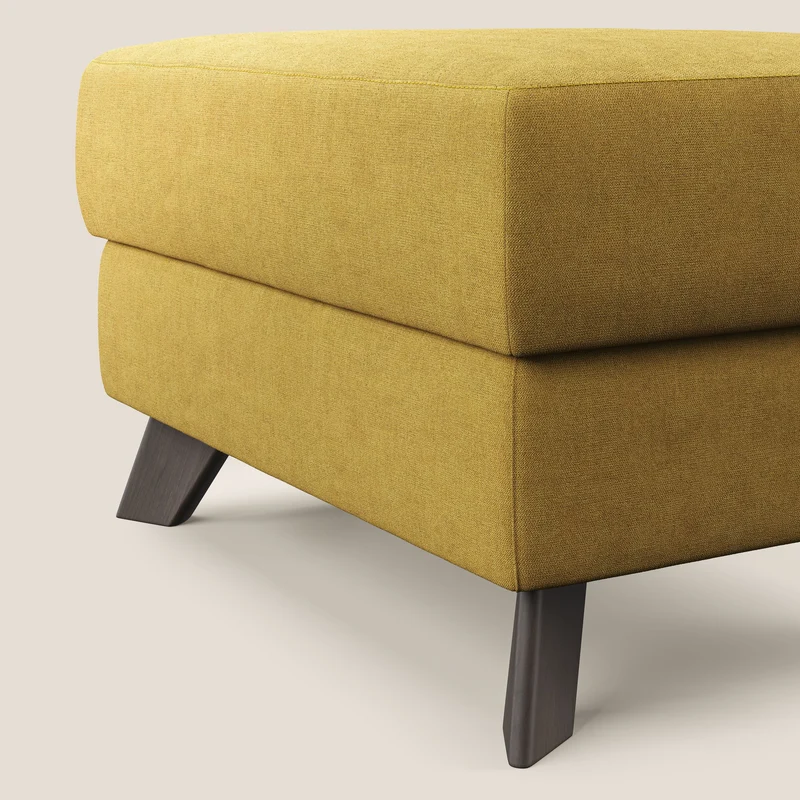 Moon Pouf coffre aux pieds hauts et tissu doux imperméable T02 jaune