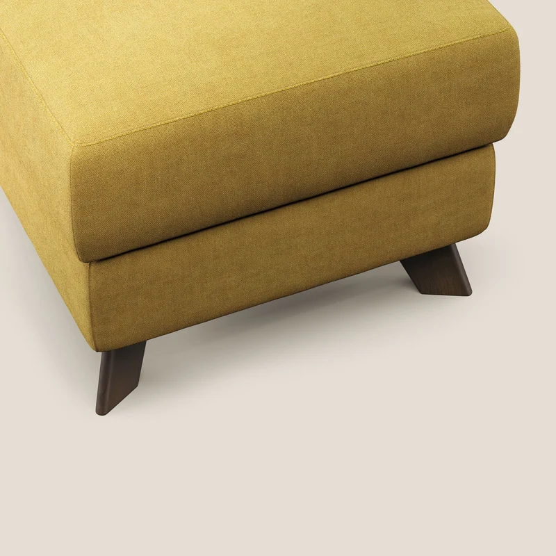 Moon Pouf coffre aux pieds hauts et tissu doux imperméable T02 jaune