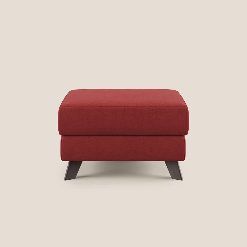 Moon Pouf coffre aux pieds hauts et tissu doux imperméable T02 rouge