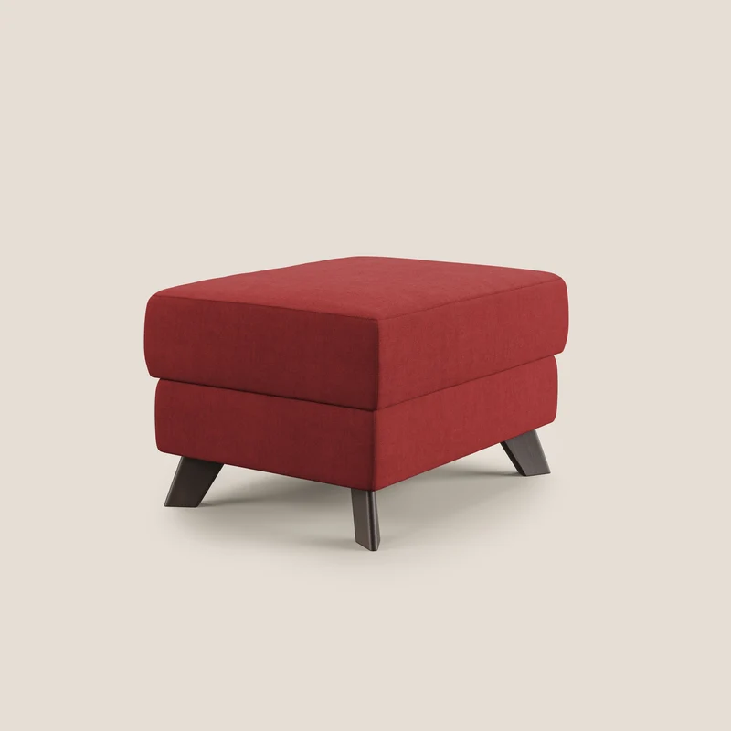 Moon Pouf coffre aux pieds hauts et tissu doux imperméable T02 rouge