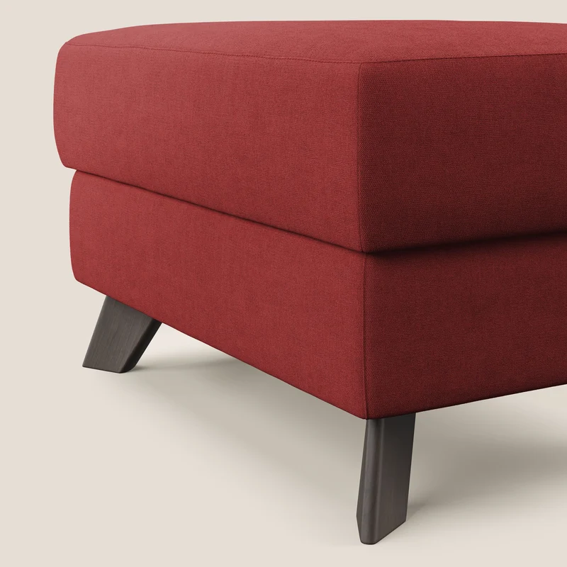 Moon Pouf coffre aux pieds hauts et tissu doux imperméable T02 rouge