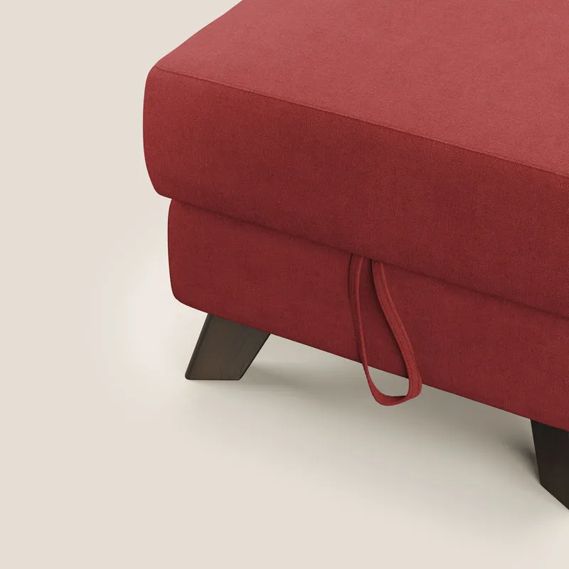 Moon Pouf coffre aux pieds hauts et tissu doux imperméable T02 rouge