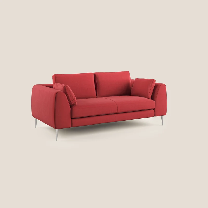 Plano canapé moderne en microfibre technique détachable T11 rouge